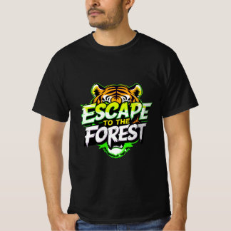 森の虎に逃げる Tシャツ