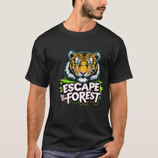 森の虎に逃げる Tシャツ (正面)