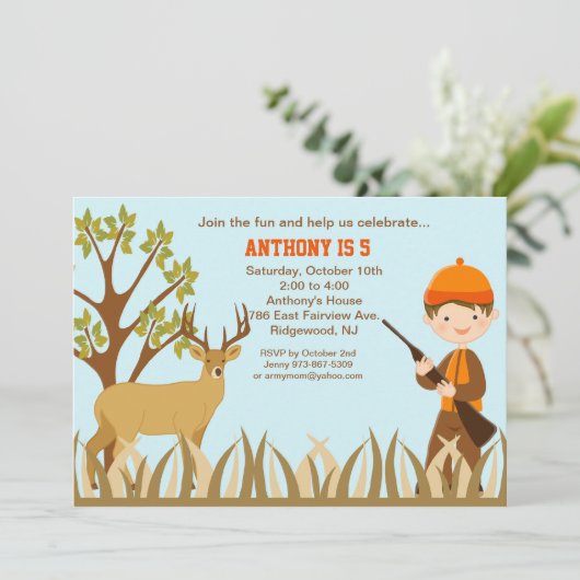 森の誕生日の招待状の男の子の狩り 招待状 (スタンド正面)