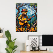 森の調和：クマの木のトップチューン ポスター (ホームオフィス)