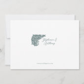 森の賢い緑の白い森の風景のシルエット 招待状 (裏面)