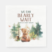 森の赤ちゃんお披露目パーティーのナプキン We Can Bearly Wait スタンダードランチョンナプキン (正面)