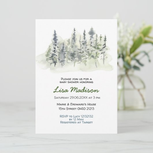 森の赤ちゃんのお披露目招待状 招待状 (スタンド正面)