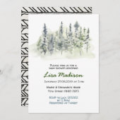 森の赤ちゃんのお披露目招待状 招待状 (正面/裏面)