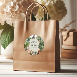 森の赤ちゃんシャワーかわいい動物 ラウンドシール