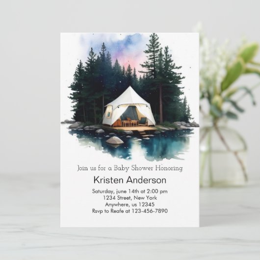 森の赤ちゃんシャワーで冒険を始めよう 招待状 (スタンド正面)