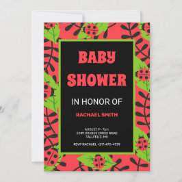 森の赤ちゃんシャワーの黒い女性のバグ 招待状