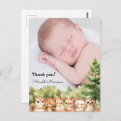 森の赤ちゃん男の子の写真ありがとう ポストカード (正面/裏面)
