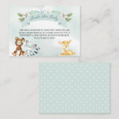 森の赤ちゃん男の子の本 出産お祝いカード エンクロージャーカード (正面/裏面)