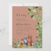 森の赤ん坊の動物の友人の少年だ 招待状 (正面)