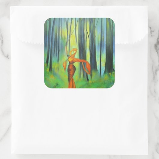 森の踊りp スクエアシール (バッグ)