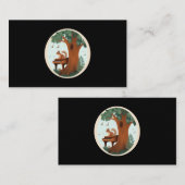 森の遊コテージコアのリスのピアノ 名刺 (正面/裏面)