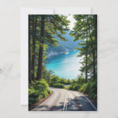 森の道のお祝い人生の葬儀の写真 招待状 (裏面)