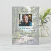 森の道のライフセレブレーション 葬儀 フォト 招待状 (スタンド正面)