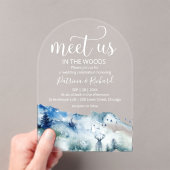 森の野外で私たちに会結婚う アクリル招待状 (インサイチュ (ポータブル))