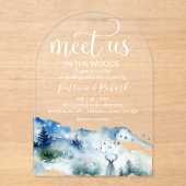森の野外で私たちに会結婚う アクリル招待状 (正面)