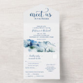 森の野外で私たちに会結婚う オールインワン招待状 (内側)