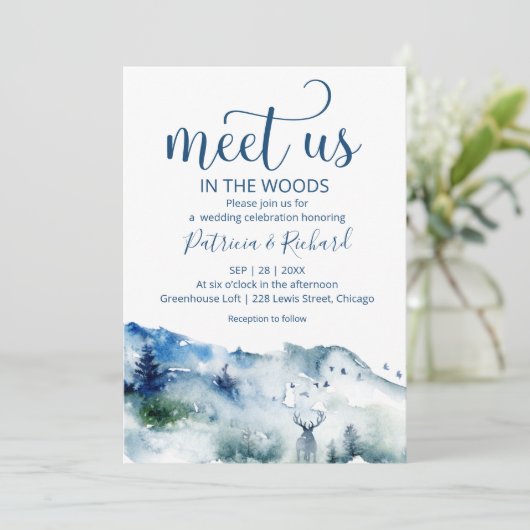 森の野外で私たちに会結婚う 招待状 (スタンド正面)