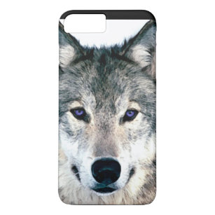 森の野生の自然動物のオオカミの目 iPhone 8 PLUS/7 PLUSケース