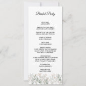 森の野生の花の結婚式プログラム (裏面)