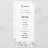 森の野生の花の結婚式プログラム (正面/裏面)