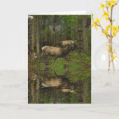 森の野生動物のクランのグリーティングカード カード (黄色い花)