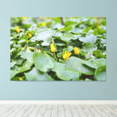 森の野花 – 植物学的な自然写真 キャンバスプリント (インサイチュ (ウッドフロア))