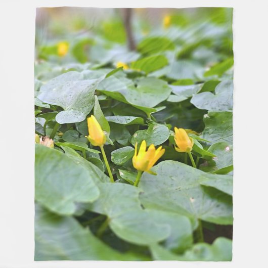 森の野花 – 植物学的な自然写真 フリースブランケット (正面)
