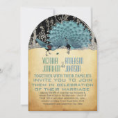 森の金と黒の孔雀 招待状 (正面)