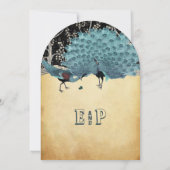 森の金と黒の孔雀 招待状 (裏面)