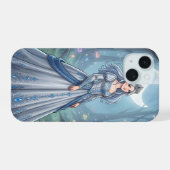 森の銀青のプリンセス iPhone 15ケース (裏面横)