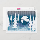 森の長い冬の忘れ夜- ポストカード (正面/裏面)