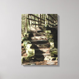 森の階段写真 キャンバスプリント
