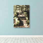 森の階段写真 キャンバスプリント (インサイチュ (ウッドフロア))