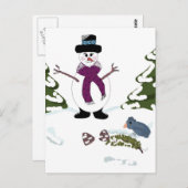 森の雪だるま ポストカード (正面/裏面)