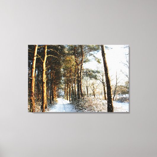 森の雪のシーン36x24 (90x60cm) waccna キャンバスプリント (正面)