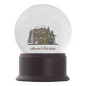 森の雪の地球の小屋への歓迎 スノーグローブ (裏面)