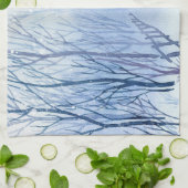 森の雪の道 キッチンタオル (折り畳み)