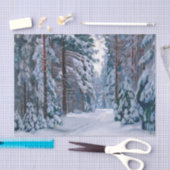 森の雪の道、デコページ 薄葉紙 (クラフト)