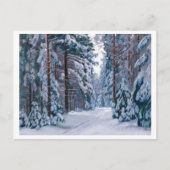 森の雪の道 ポストカード (正面)