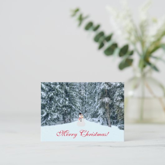 森の霜の降りたクリスマスカードで ノートカード (スタンド正面)
