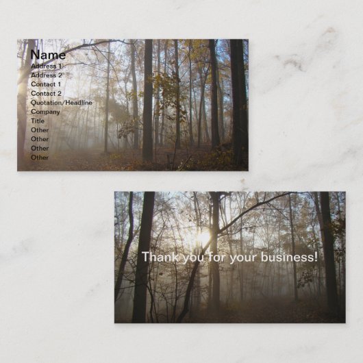 森の霧の朝 名刺 (正面/裏面)