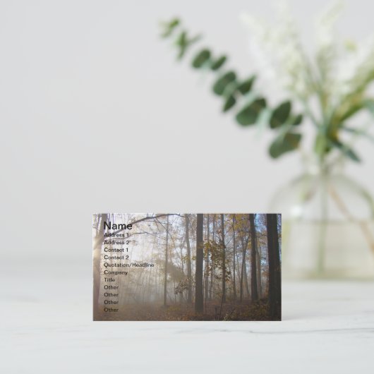 森の霧の朝 名刺 (スタンド正面)
