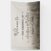 森の霧素朴の多い景観結婚パーティーのバナー 横断幕 (縦)