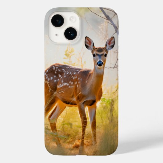 森の静かなデザインに佇む優雅な鹿 Case-Mate iPhoneケース (裏面)
