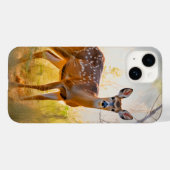 森の静かなデザインに佇む優雅な鹿 Case-Mate iPhoneケース (裏面 (横))