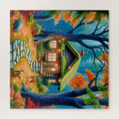 森の静かな夜明け ジグソーパズル (横)