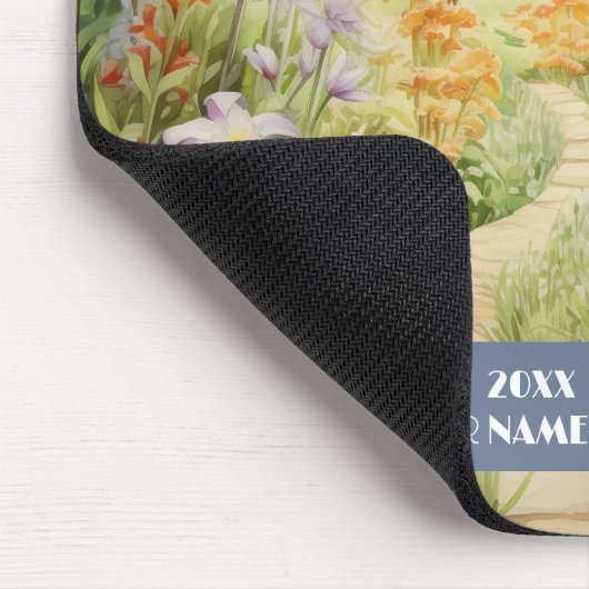 森の静かな道 マウスパッド (コーナー)