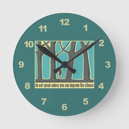 森の静寂 ラウンド壁時計 (正面)