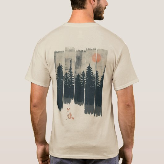 “森の静寂”Tシャツ Tシャツ (裏面)
